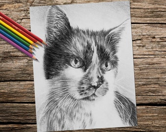 Adult Coloring Page Fox grayscale coloring pages Instant