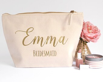 Ivory Personalised Bridesmaid Gift Make Up Bag