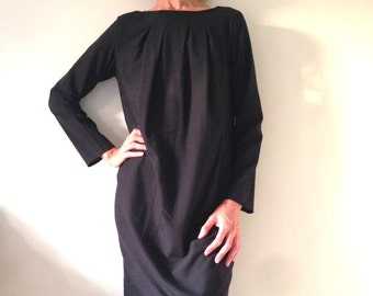 Cotton Knit Dress, Maternity Dress, Fuller Figure Dress, Relaxed Fit, Long Sleeved Dress, South African Shop, one of a kind, made to order.