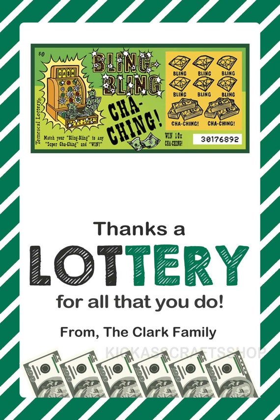 Printable Lottery Ticket Gift Tag