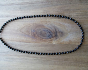Mens Black Onyx Necklace, Men's Beaded Necklace, 8mm Mens Necklace, Gifts for Men, Long Necklace, Mens Jewelry, Men's Necklace