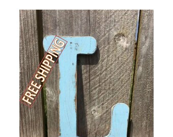 Distressed wooden letter L Gungsuh font Free Shipping! perfect for nursery decor, home decor, wedding decor, party decor, and party favors.