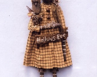 Primitive PATTERN Hallows Eve Pumpkin Girl