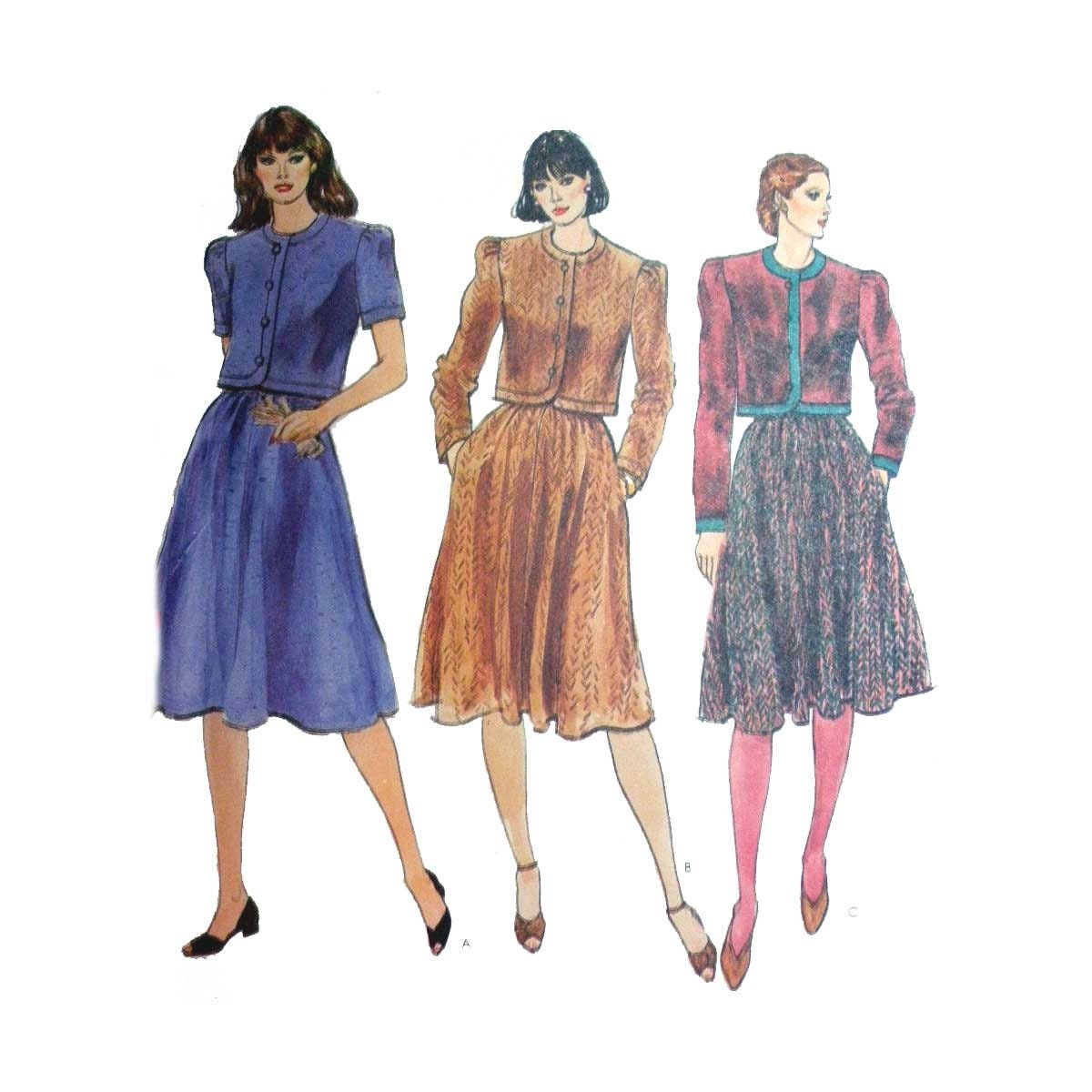 Women's Fitted Jacket and Flared Skirt Sewing Pattern