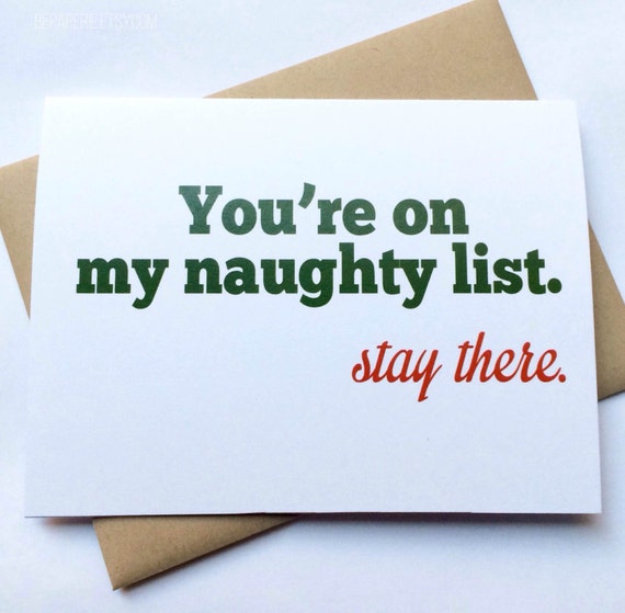 Naughty Christmas Card / Funny Holiday Card / Christmas Gift