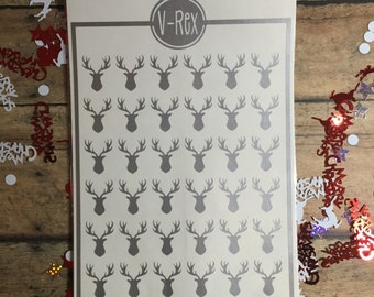 christmas reindeer antlers envelope seal planner stickers decal