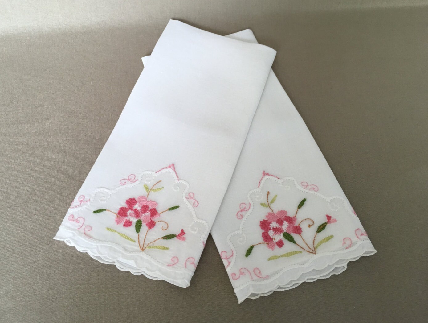 Embroidered Linen Guest Towels Linen Hand Towels Fingertip