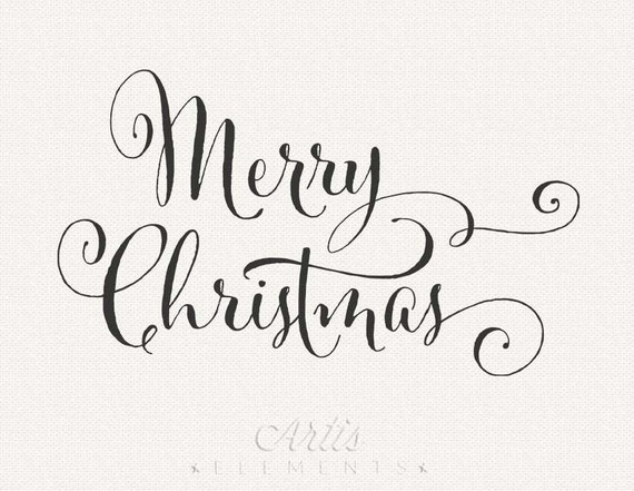 Merry Christmas Handwriting Script with Flourishes