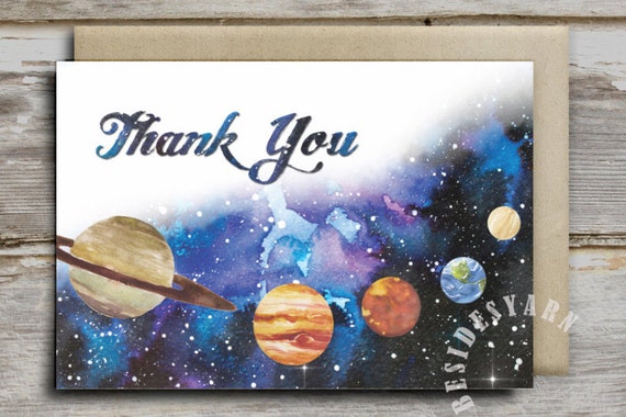 Outer Space Thank You Card Printable Outer Space Baby Shower