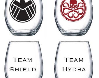 15oz Stemless Wine Glass | Marvel Agents of Shield/Hydra