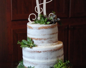 Personalized Cake Topper - Bride's Cake - Initial Cake Topper - Painted
