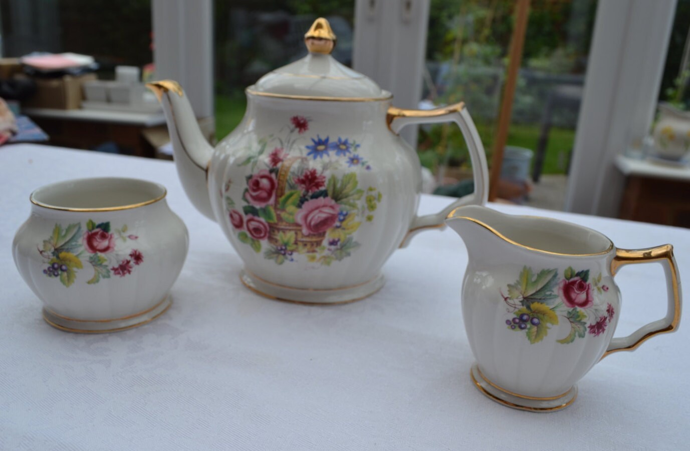 Sadler Tea Set Teapot Milk Jug Sugar Bowl by ImagineHowCharming