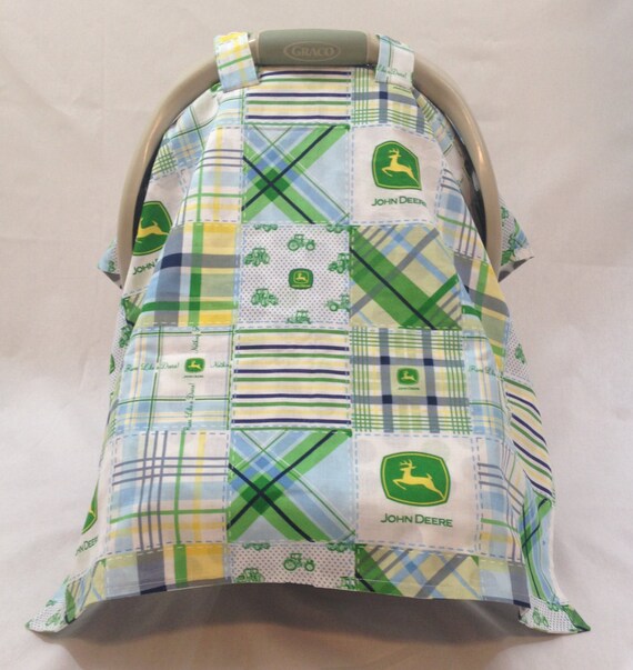 John Deere Car Seat Canopy Car Seat Cover by SewSweetBabyDesigns