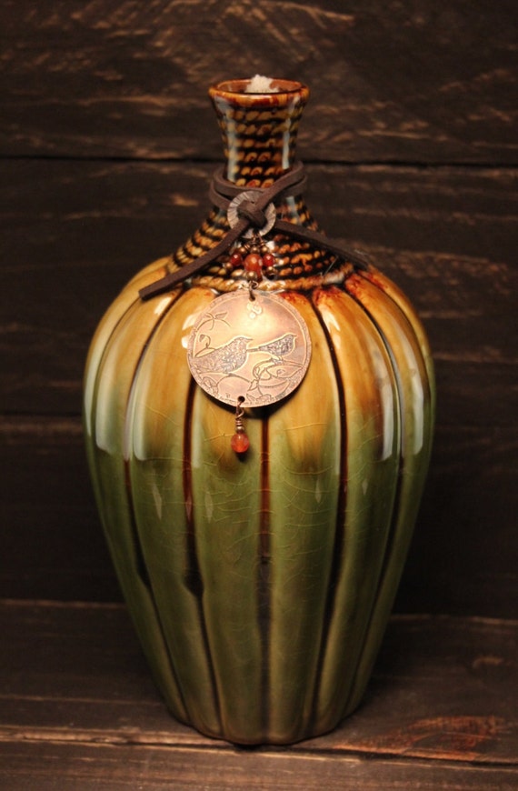 Harvest Ceramic Tiki Torch Oil Lamp