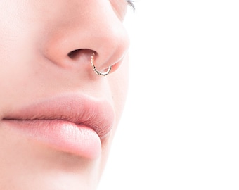 Nose Ring Hoop, Septum Ring, Nostril Ring, Tribal Nose Ring 18g, Nose piercing, 14K Gold Piercing Jewelry, Silver Septum Ring, Nose Ring