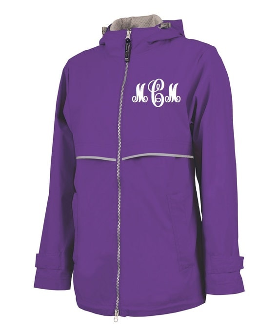 Women's Purple Monogrammed Rain Jacket by CarolinaDandy on Etsy