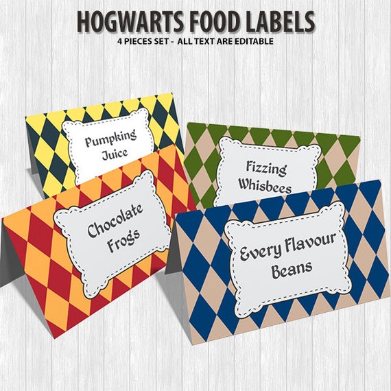 Hogwarts Food Labels