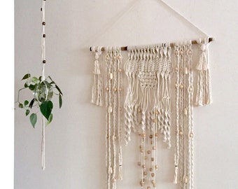 Large Macrame Wall Hanging, Boho Macrame Decor, Bohemian Room Decor, Tapestry, Macrame Curtain, Drift Wood Wall Hanging Decor, Zen Wall Art