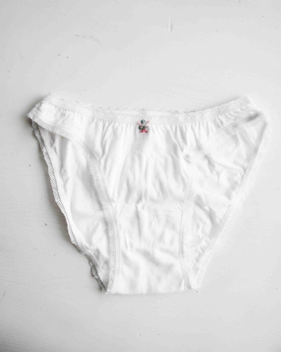 Vintage 100% Cotton Panties Classic Lingerie white Woman