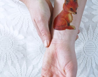 fox temporary tattoo etsy fox temporary tattoo etsy