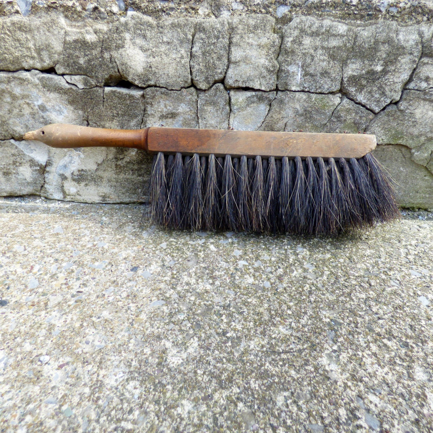 Antique Dust Broom with Wood Handle /Hand Broom / Rustic