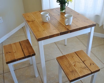 Farmhouse Breakfast Table or Dining Table Set with or without Stools - Farmhouse Table