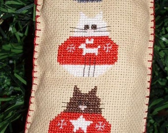 Christmas Cats, cross stitch chart