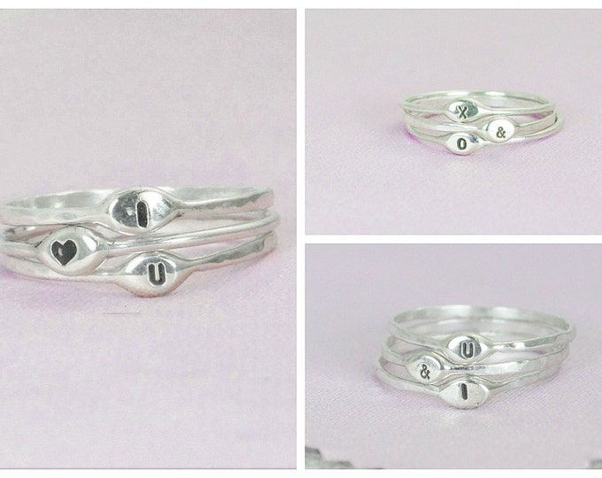 Initial Ring, Initial Rings, Silver Initial Ring, Custom Initial Rings, Dainty Initial Ring, Gift for Her, BOHO Initial Ring, Unique Rings