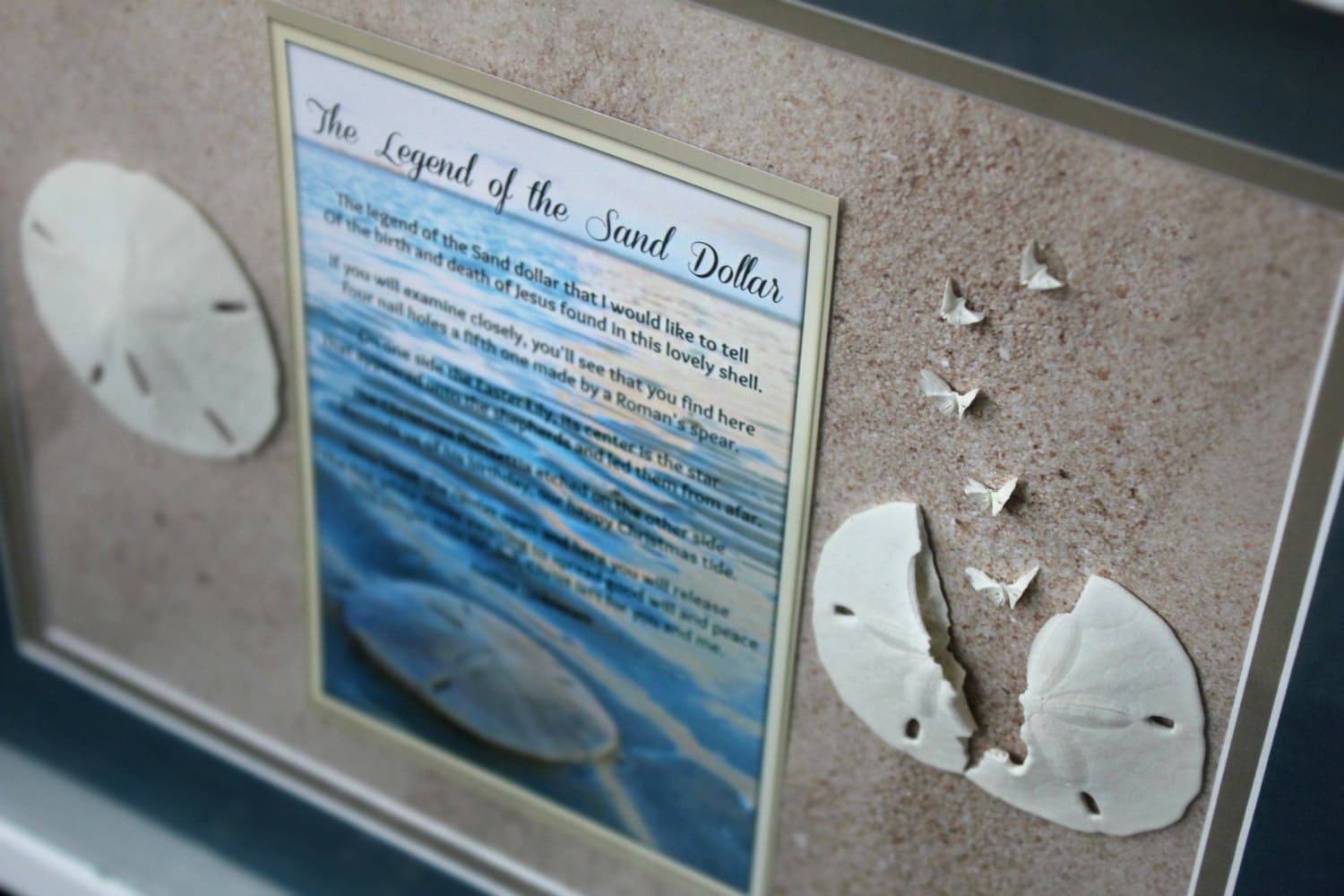 Legend of the Sand Dollar Shadow Box Wall Art 12x15 Beach