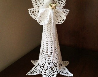 Crochet angel, tree topper, made to order