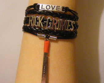 Rick Grimes bracelet, Rick Grimes jewelry, Walking Dead bracelet, Walking Dead jewelry, fashion bracelet, fashion jewelry, leather bracelet