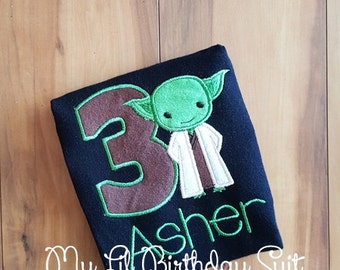 Yoda Star Wars Birthday Shirt - Any Age (Age can be Added) Personalized