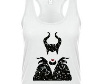 Maleficent Glitter Ladies Next Level Tank Top Disney Evil Queen Sleeping Beauty
