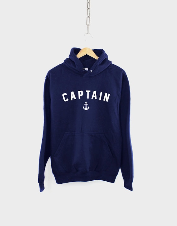 Nautical Hoodie Captain Nautical Achor Sailing Boat Hoodie
