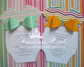 Onesie Girl Invitation, Baby Shower invitation, Onesie Invitation, Baby Shower Invitations 10