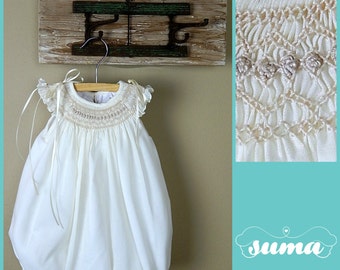 Baby Girl Bubble, Baby Girl Romper, Baby Girls Smocked Bubble Romper, Hand Made Bubble Romper, 100% cotton