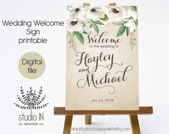 PRINTABLE Large Wedding Welcome Sign, Large Welcome Sign, Rustic Wedding Sign, Reception Sign, Boho wedding, PRINTABLE