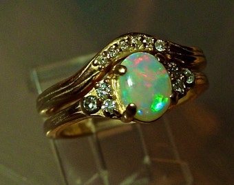 SHOP SPECIAL: Opal Engagement Ring. Natural by AmyKJewels on Etsy