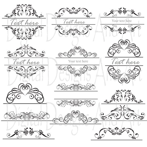 Digital Clipart Frames Wedding clip art Embellishment Text