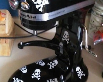 Skull Crossbones Kitchenaid Mixer Vinyl Decal Sticker Baking Cooking
