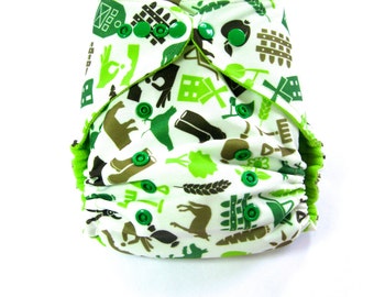 Farm Cloth Diaper, Pocket Diaper, One Size Diaper