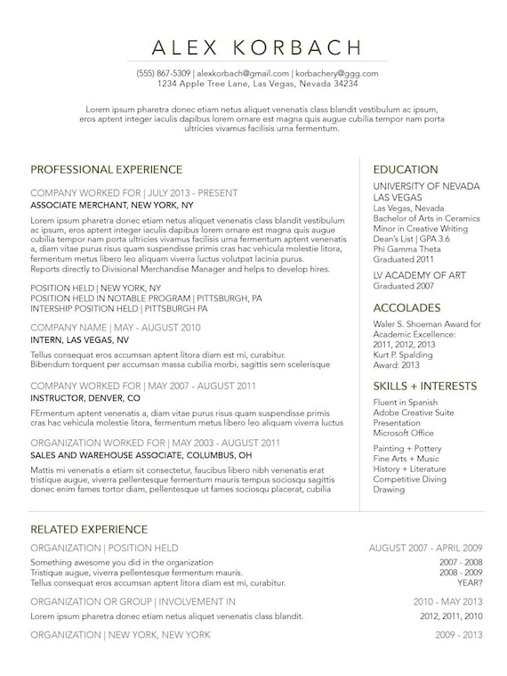 Custom resume design