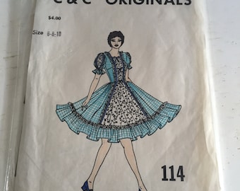 Vintage 1970s Womens Square Dancing Dress Pattern 114 By C And C Originals - Multi Size 6 - 8 - 10
