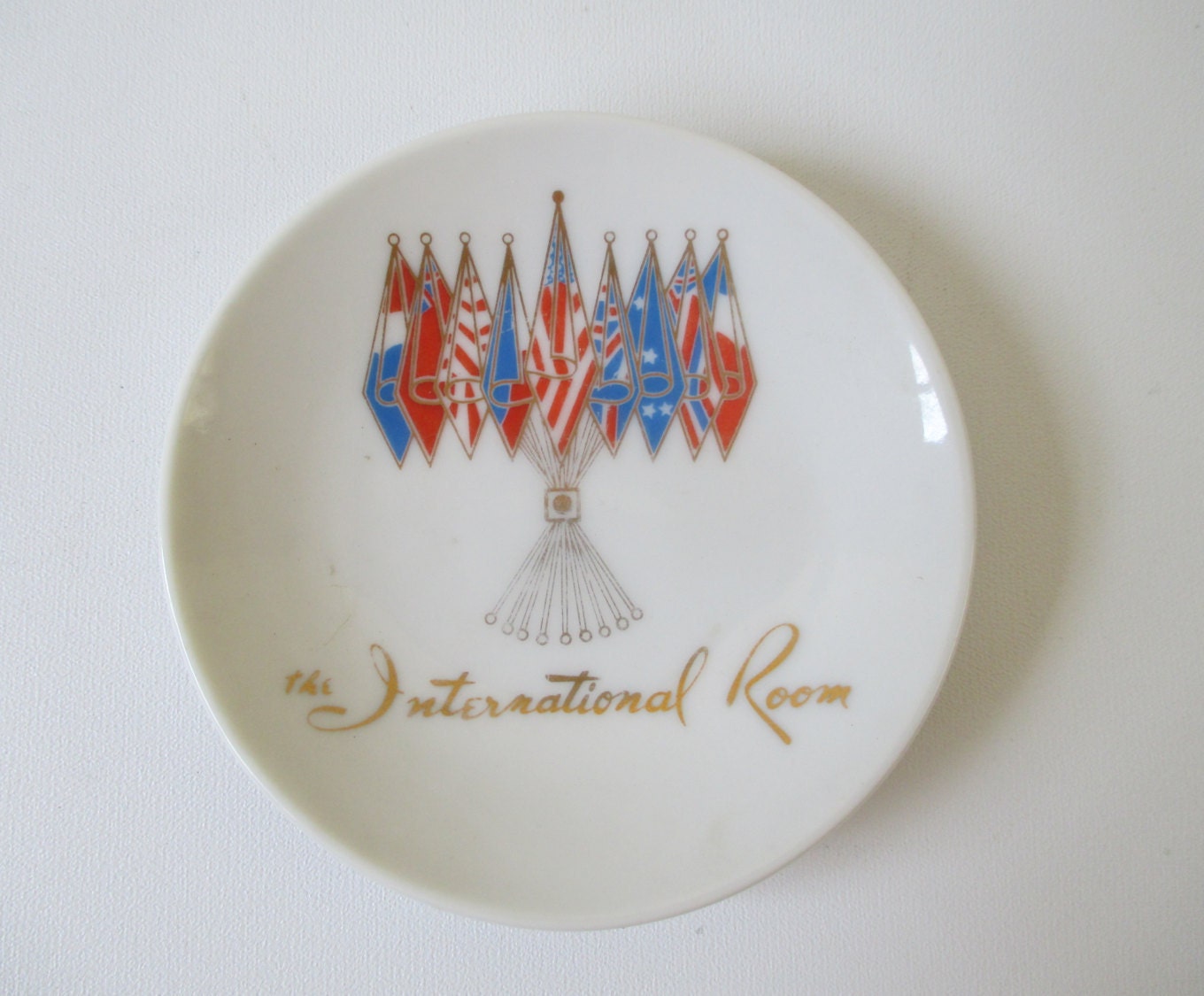 International Room Dish Vintage Harvard Small Porcelain Plate