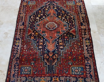 Vintage Kurdish Rug / 4 by 6 / Oushak / Boho / Rustic / Tribal / Village / Anatolian / Dowry Rug - 74 in x 51 in