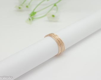Super Thin Gold Stacking Rings - 14k gold rings - skinny hammered 14k gold filled - real gold dainty thin petite skinny rings Non Tarnish