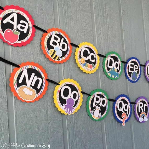 alphabet banner a to z uppercase lowercase nursery