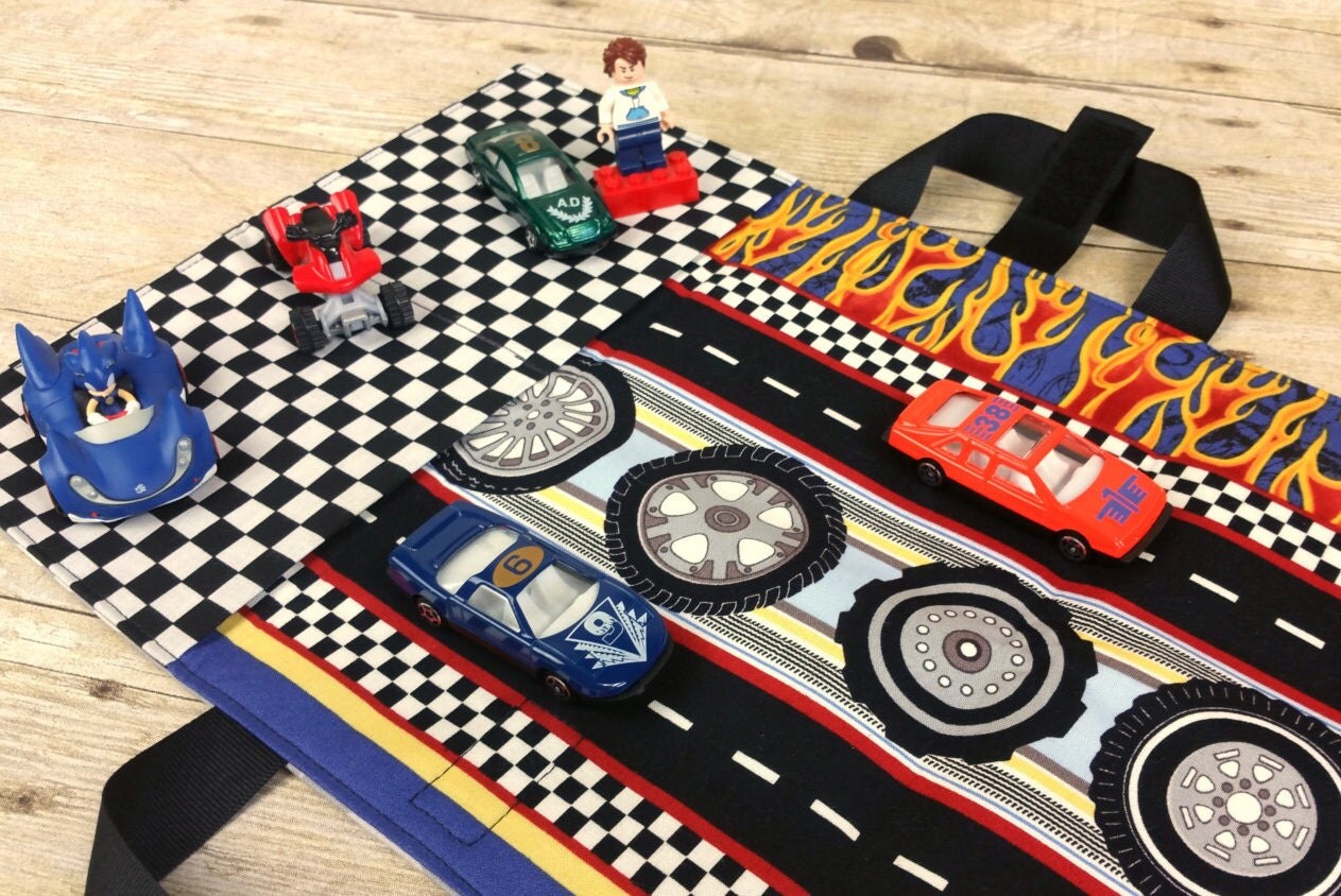 Toy Car Play Mat Travel Fold Up Mat for by BeeSewHappyBoutique