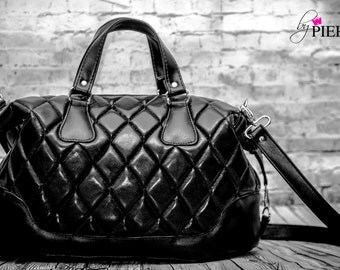 quilted, brooklyn, handbag, purse,swoon, handmade, traveler, faux leather, ready to ship