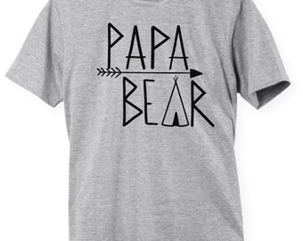 Papa Bear Shirt First Fathers Day Gift Ideas T Shirt Tee Present New Daddy Baby Shower Grandfather Pop-Pop Dad Grandpop Granddad Pop Papa